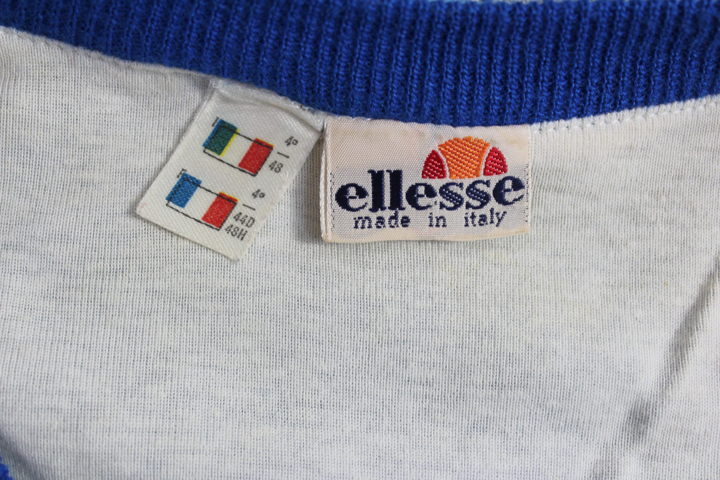 ELLESSE 80'S VINTAGE WARM UP TENNIS LINED SWEATSHIRT MEDIUM