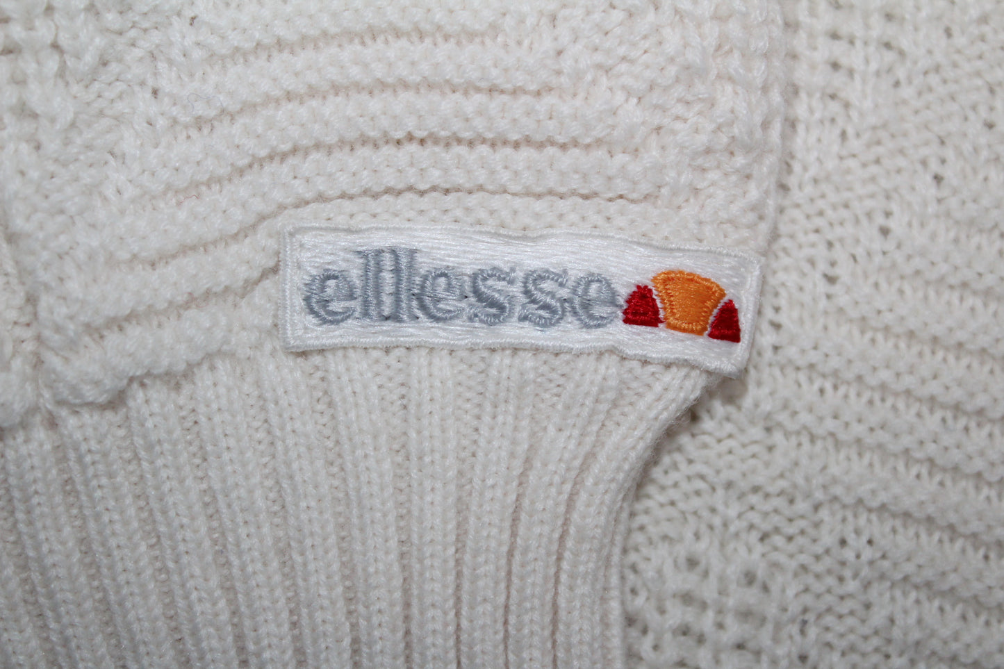 ELLESSE 80'S VINTAGE TENNIS KNITTED WOOL JUMPER XL