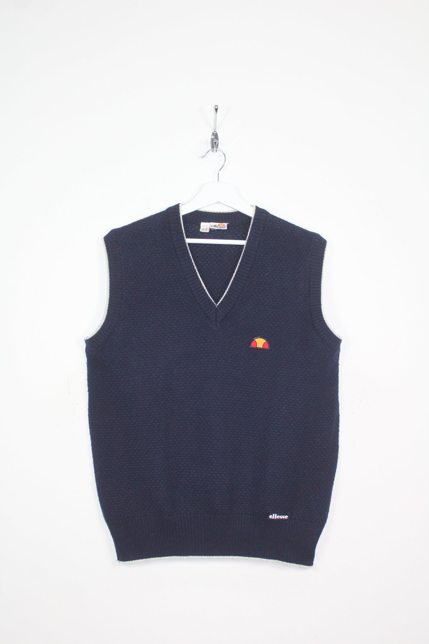 ELLESSE 80'S VINTAGE TENNIS SLEEVELESS WOOL JUMPER XL