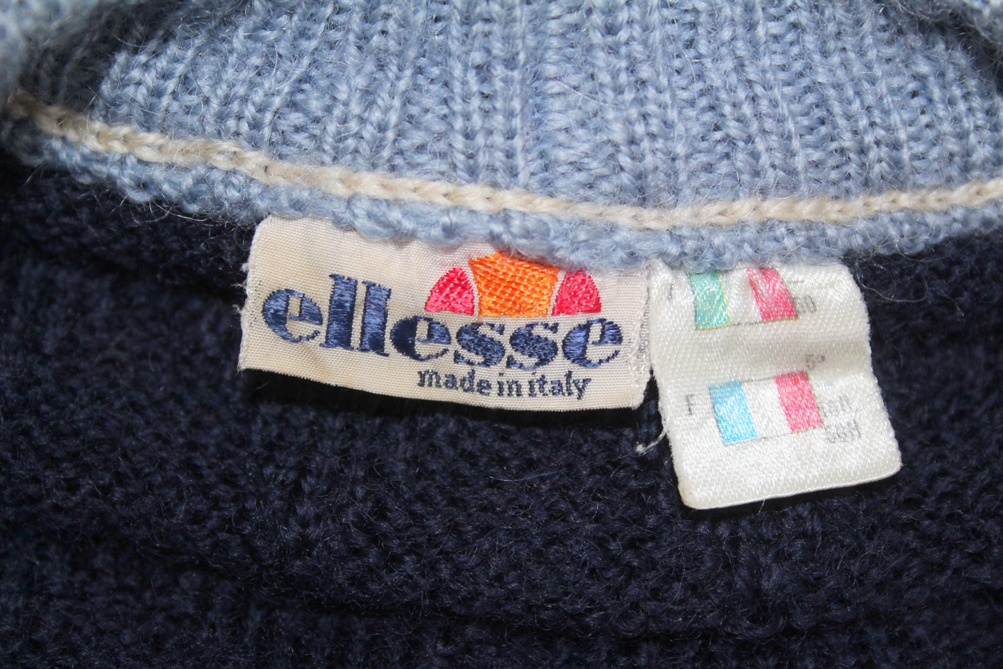 ELLESSE 80'S VINTAGE TENNIS WOOL CARDIGAN LARGE