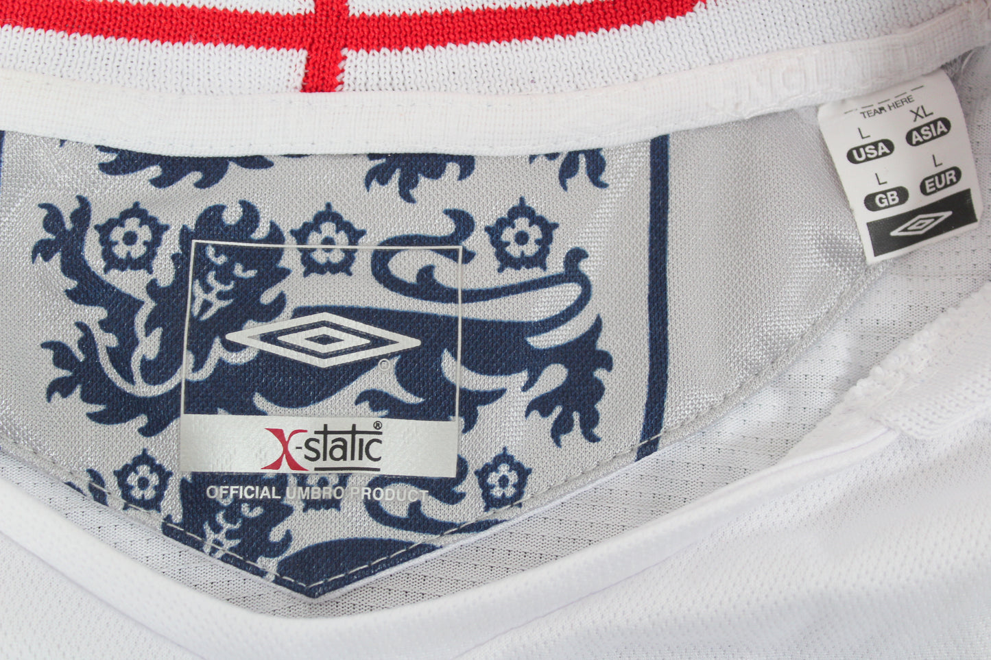 ENGLAND 2005-07 UMBRO HOME FOOTBALL SHIRT LARGE