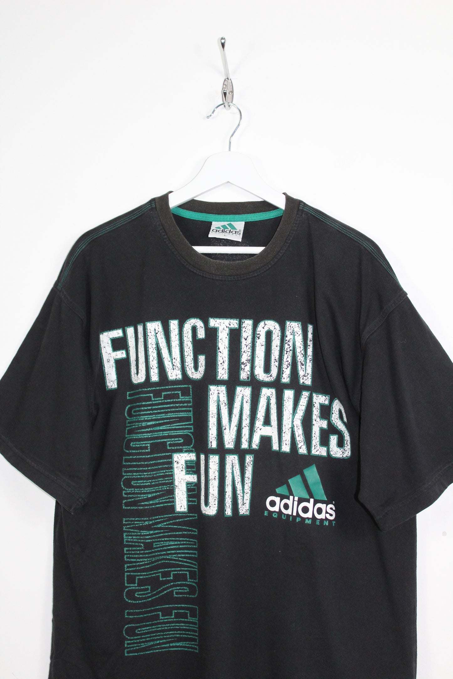 ADIDAS EQUIPMENT FUNCTION MAKES FUN 90'S VINTAGE T-SHIRT LARGE