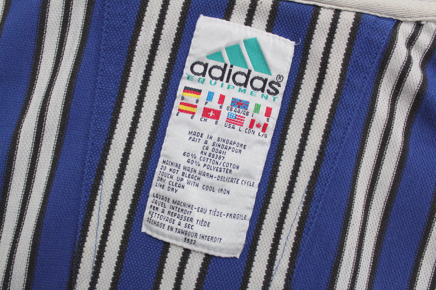 ADIDAS EQUIPMENT 90'S VINTAGE EQT STRIPED POLO SHIRT D8 XL