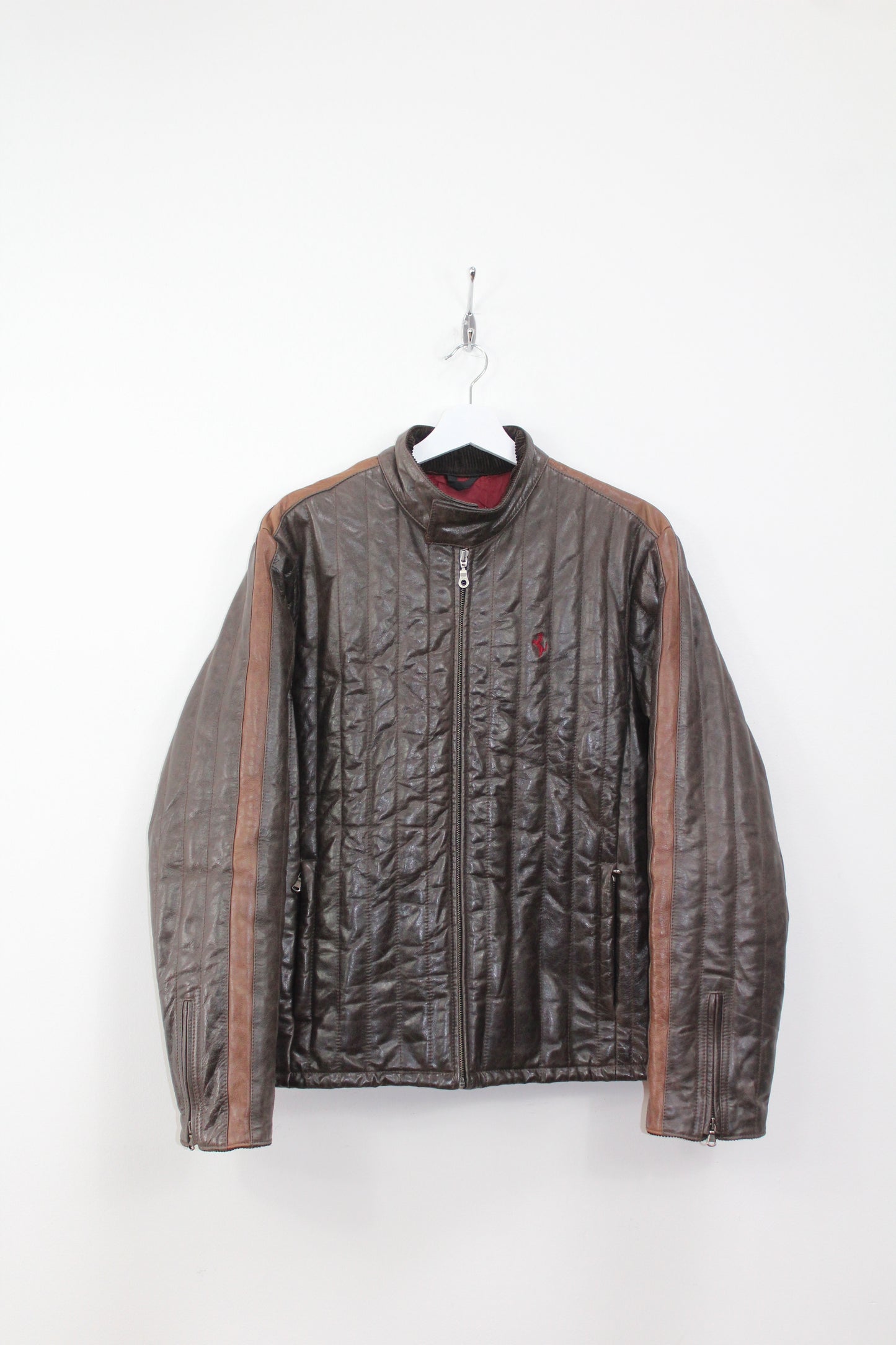 FILA x FERRARI 90'S VINTAGE LEATHER JACKET MEDIUM