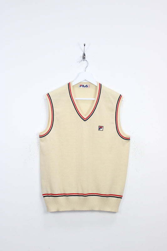 FILA 70'S VINTAGE TENNIS SLEEVELESS KNIT WOOL JUMPER MEDIUM