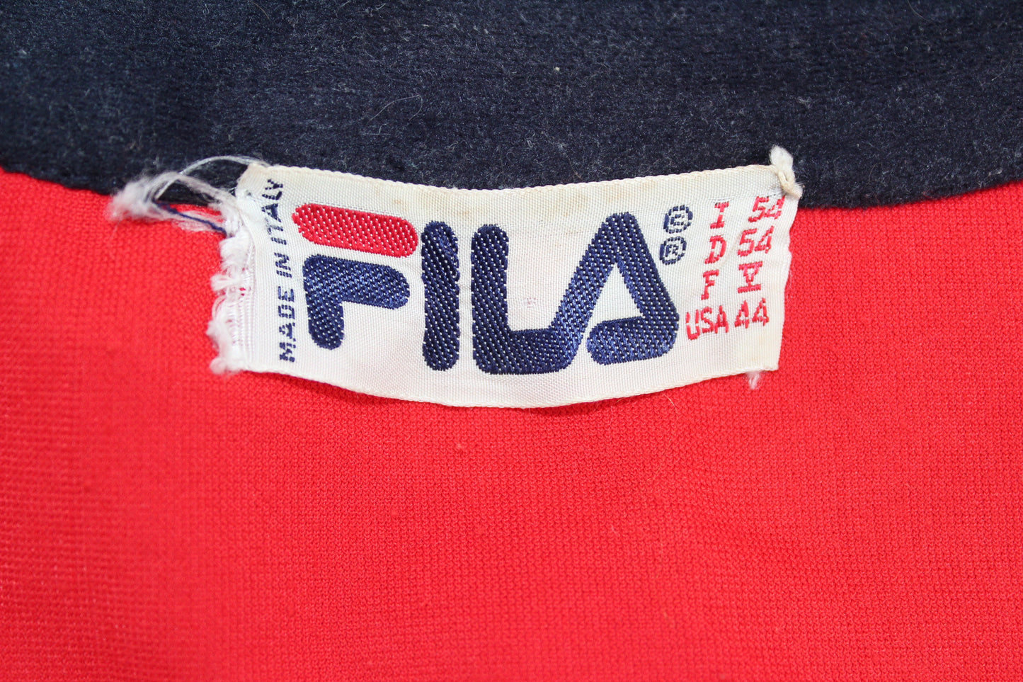 FILA 80'S VINTAGE BOWBREAKER VELOUR SLEEVELESS TRACKSUIT TOP JACKET LARGE