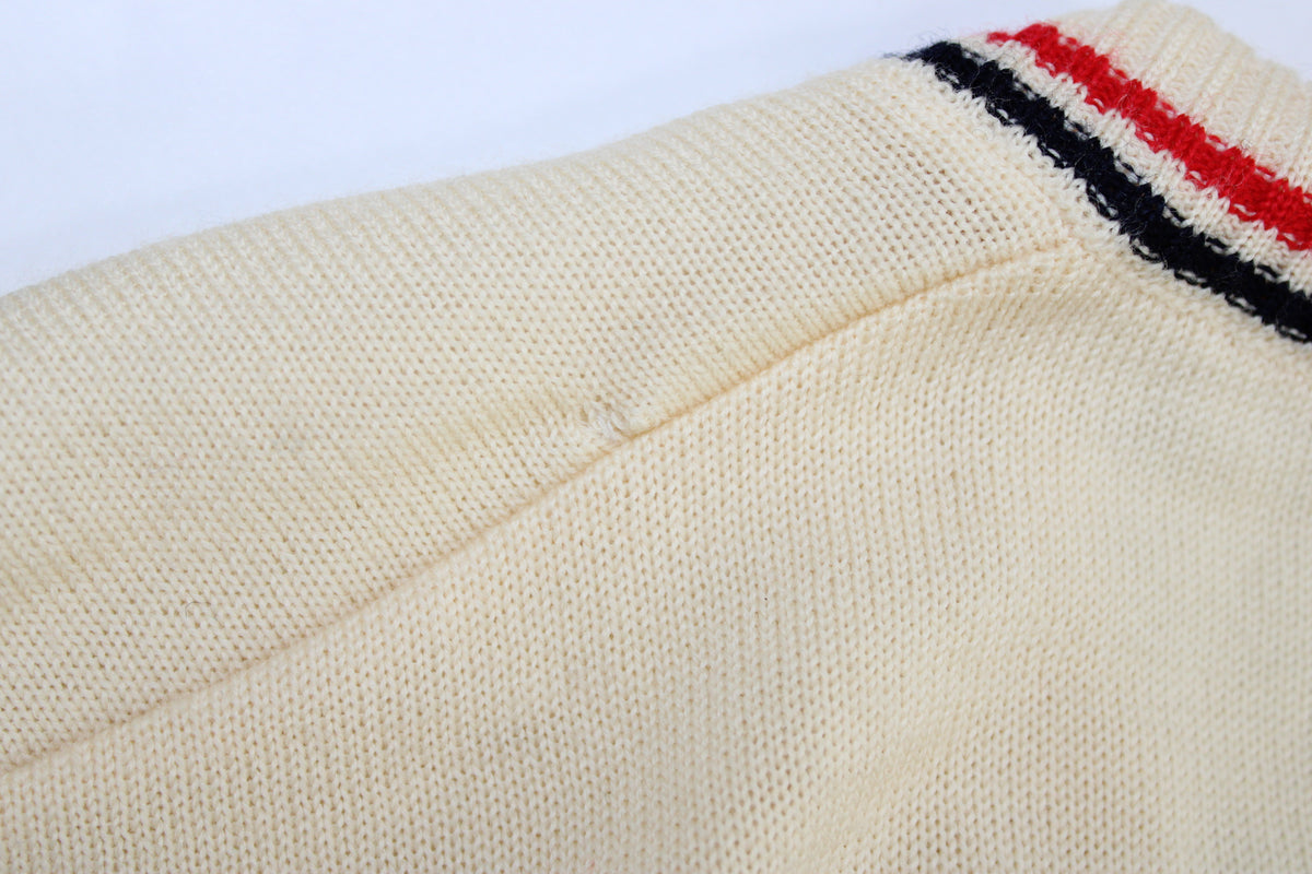FILA 70'S VINTAGE TENNIS SLEEVELESS KNIT WOOL JUMPER MEDIUM