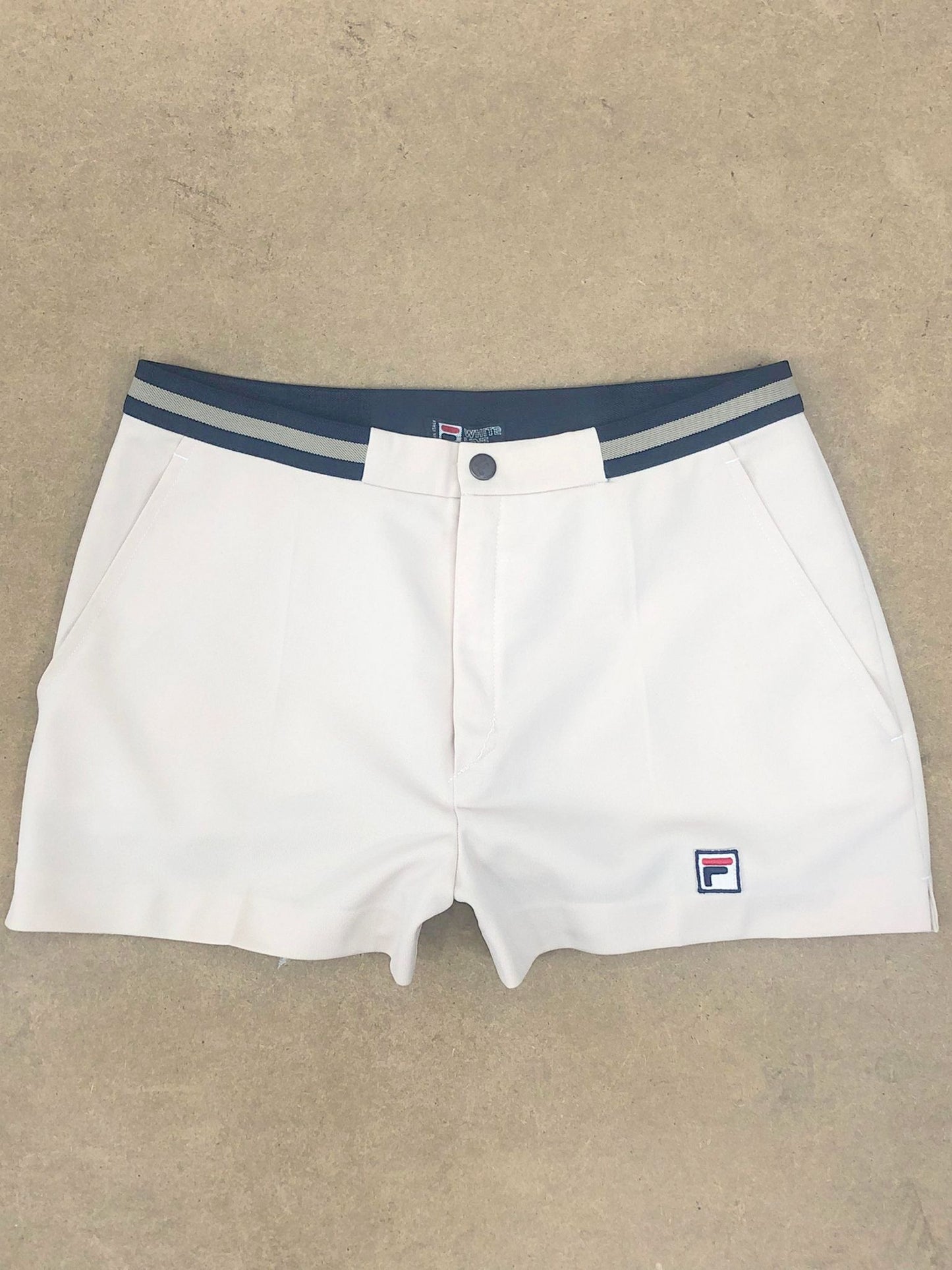 FILA 80'S VINTAGE WHITE LINE SETTANTA,BORG TENNIS SHORTS MEDIUM