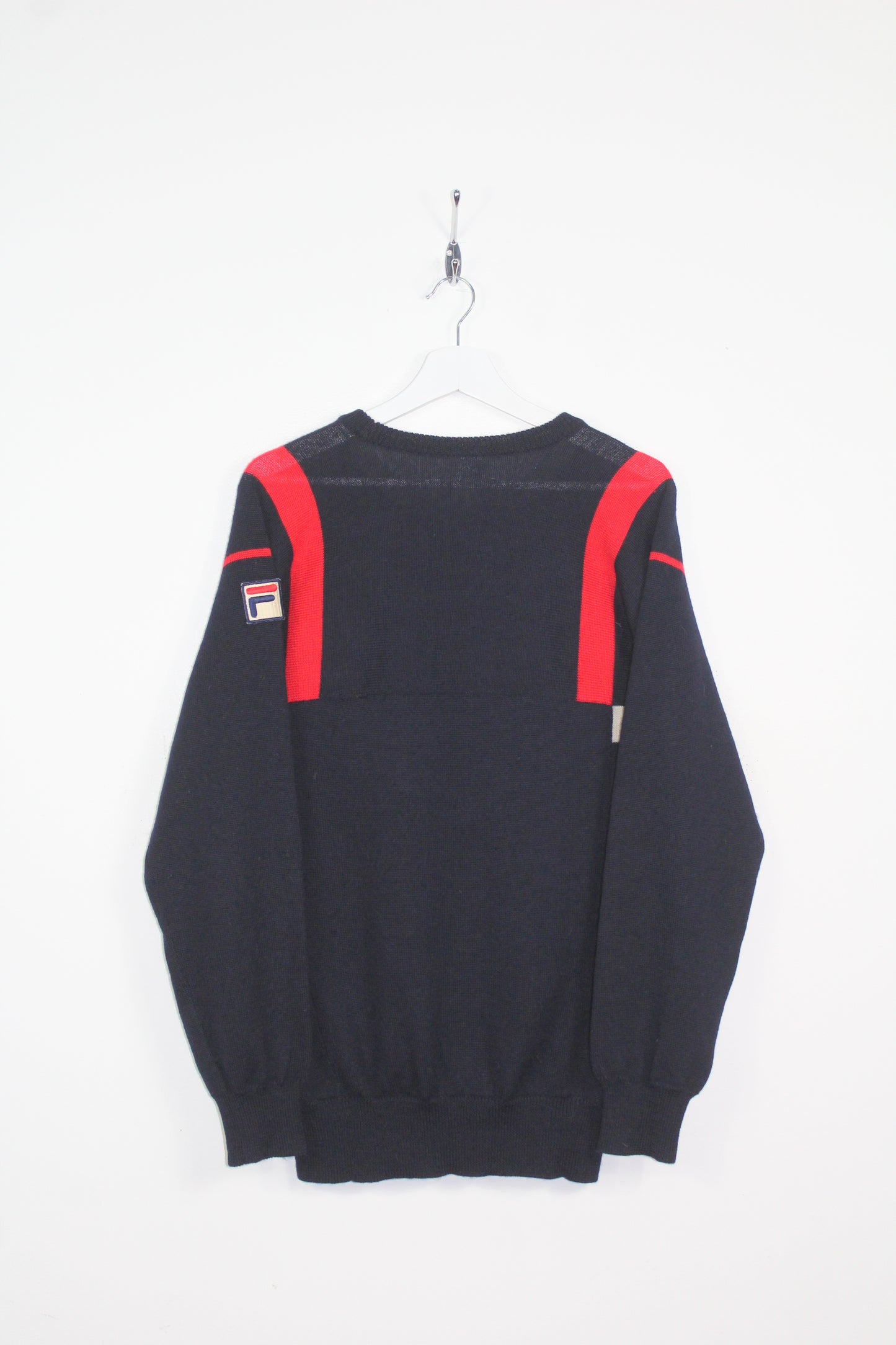 FILA 80'S VINTAGE FRANKIE TWO STRIPES KNIT WOOL JUMPER MEDIUM