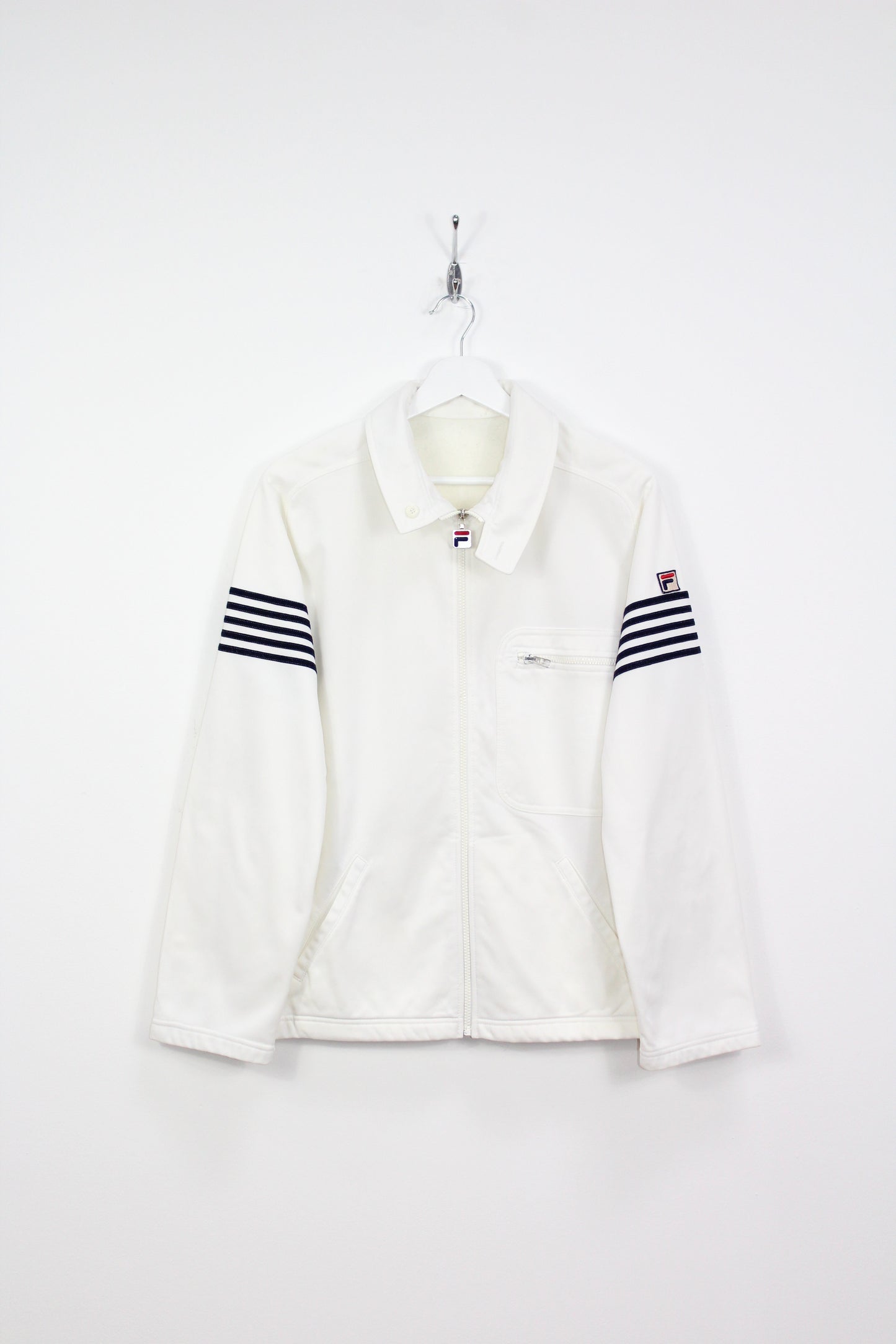 FILA 1980 VINTAGE FIVE STRIPE TRACKSUIT TOP JACKET MEDIUM