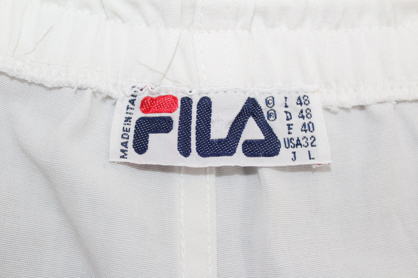 FILA 80'S VINTAGE WHITE LINE TENNIS SHORTS MEDIUM