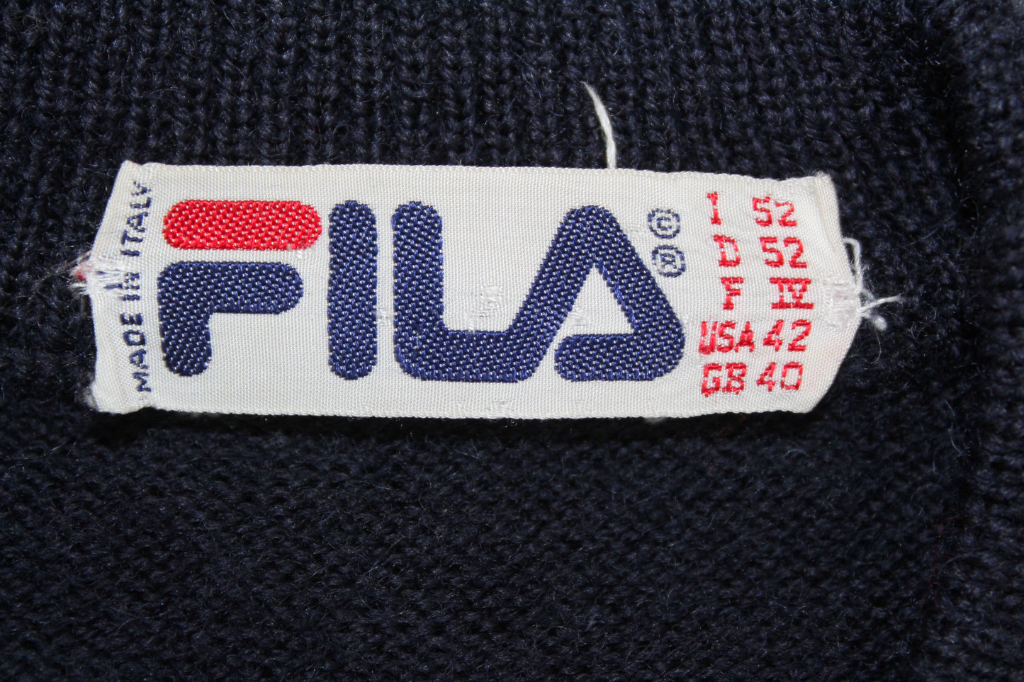 FILA 1980 VINTAGE FIVE STRIPE WOOL SWEATSHIRT MEDIUM