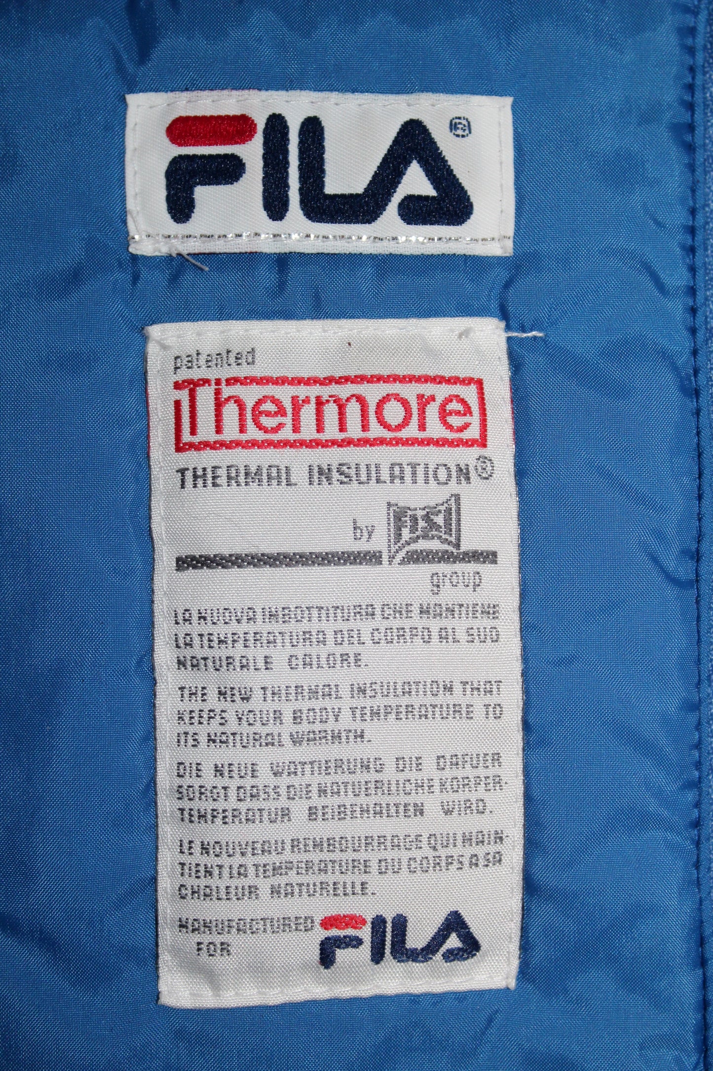 FILA 90'S VINTAGE ITALIA SKI TEAM PADDED JACKET MEDIUM