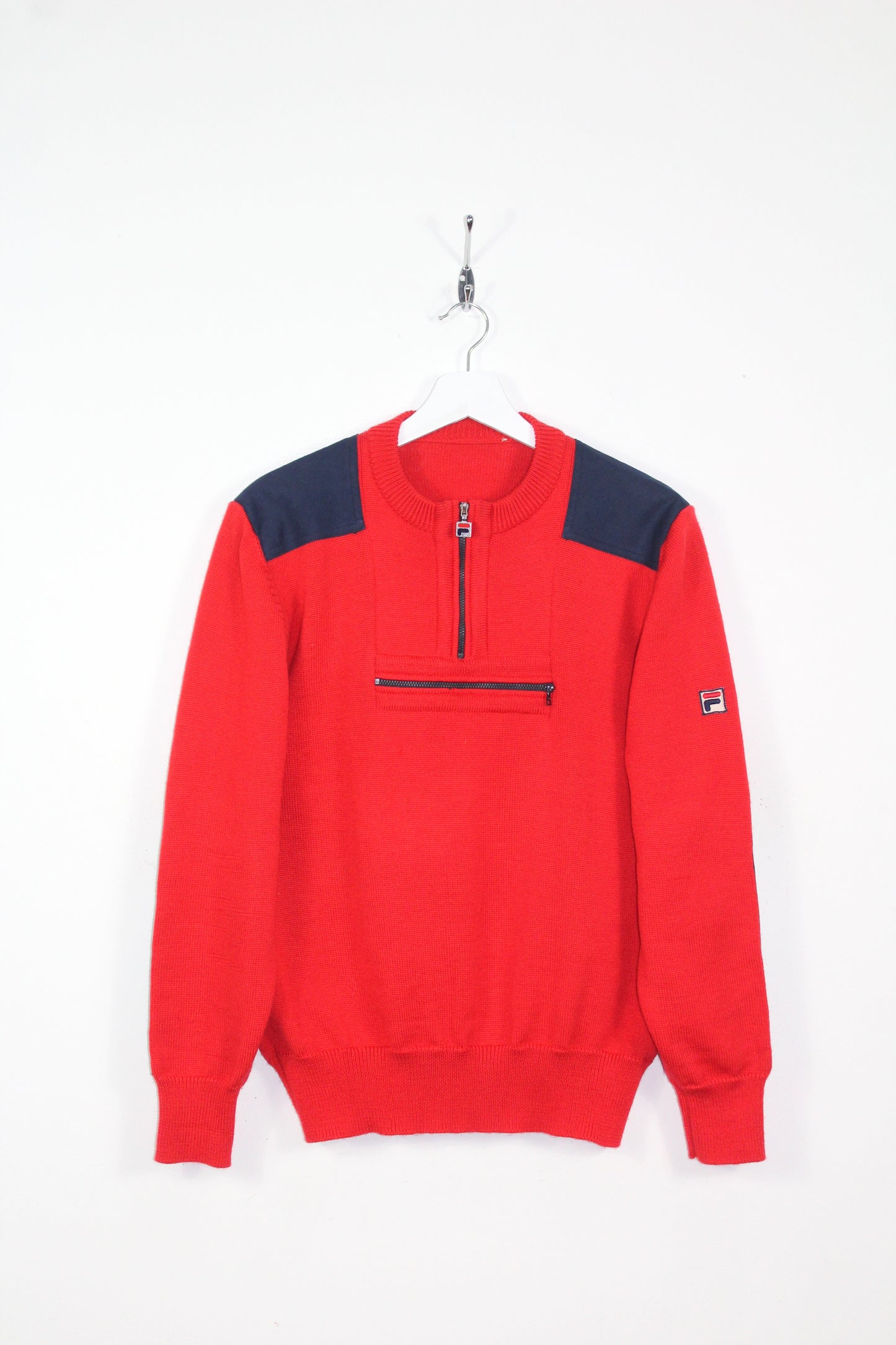 FILA 80'S VINTAGE SKI KNIT WOOL JUMPER MEDIUM