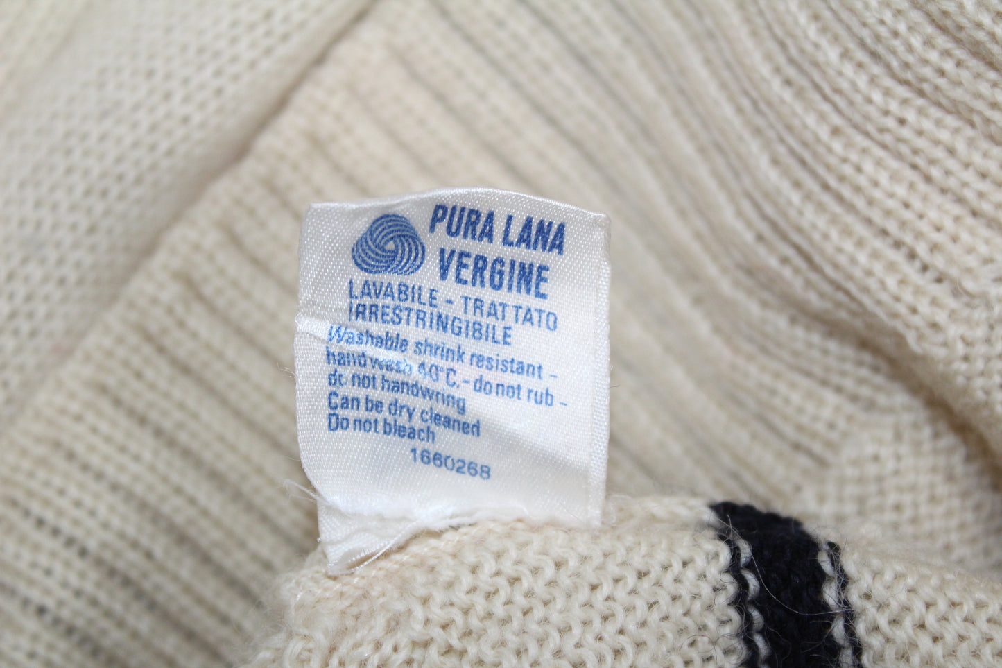 FILA OG 70'S VINTAGE WHITE LINE TENNIS WOOL JUMPER LARGE