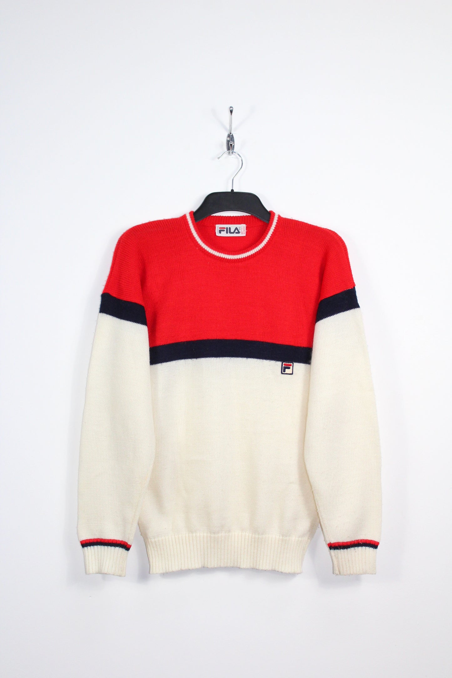 FILA 80'S VINTAGE SIRO KNIT WOOL JUMPER MEDIUM