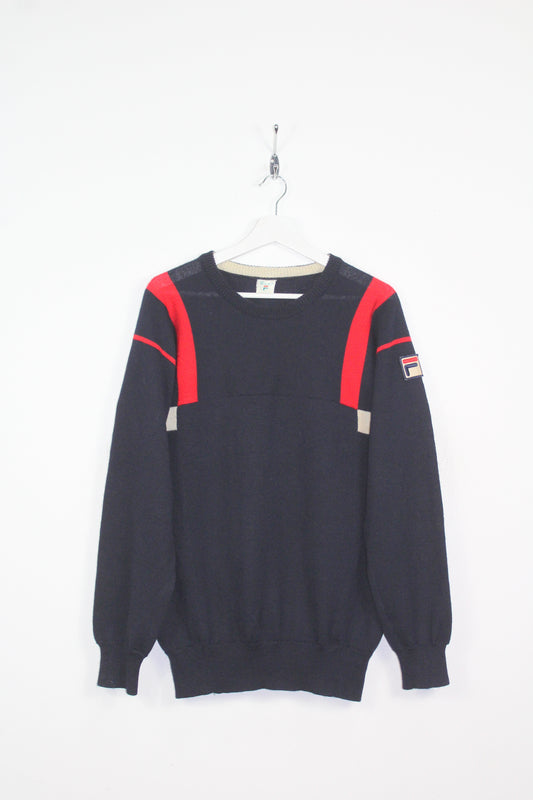 FILA 80'S VINTAGE FRANKIE TWO STRIPES KNIT WOOL JUMPER MEDIUM