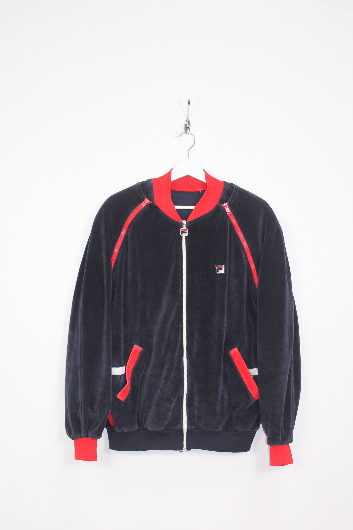 FILA 70'S VINTAGE VARISSA VELOUR TRACKSUIT TOP JACKET LARGE