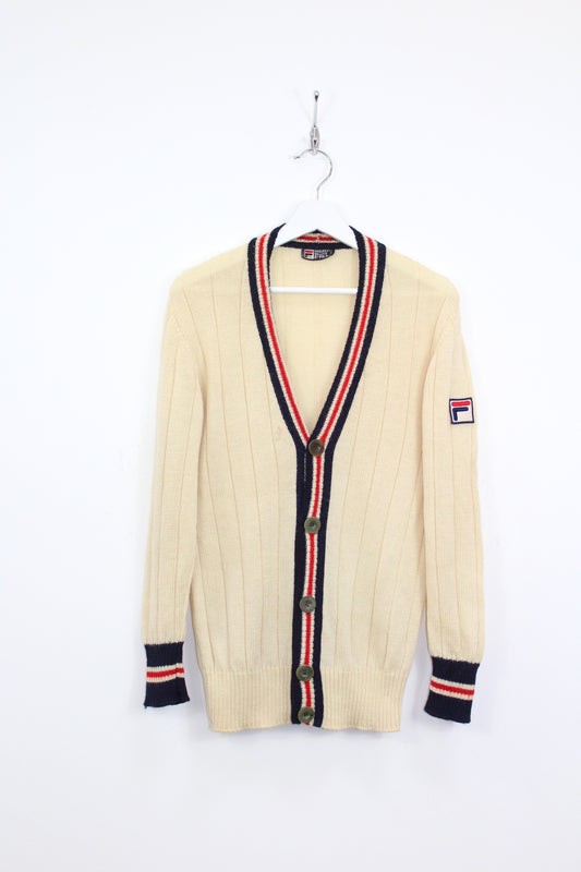 FILA OG 1978 VINTAGE BJORN BORG MATCHDAY SETTANTA TENNIS WOOL CARDIGAN MEDIUM