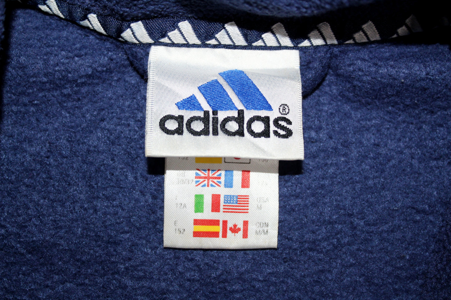 ADIDAS 90'S VINTAGE ZIP UP FLEECE SMALL