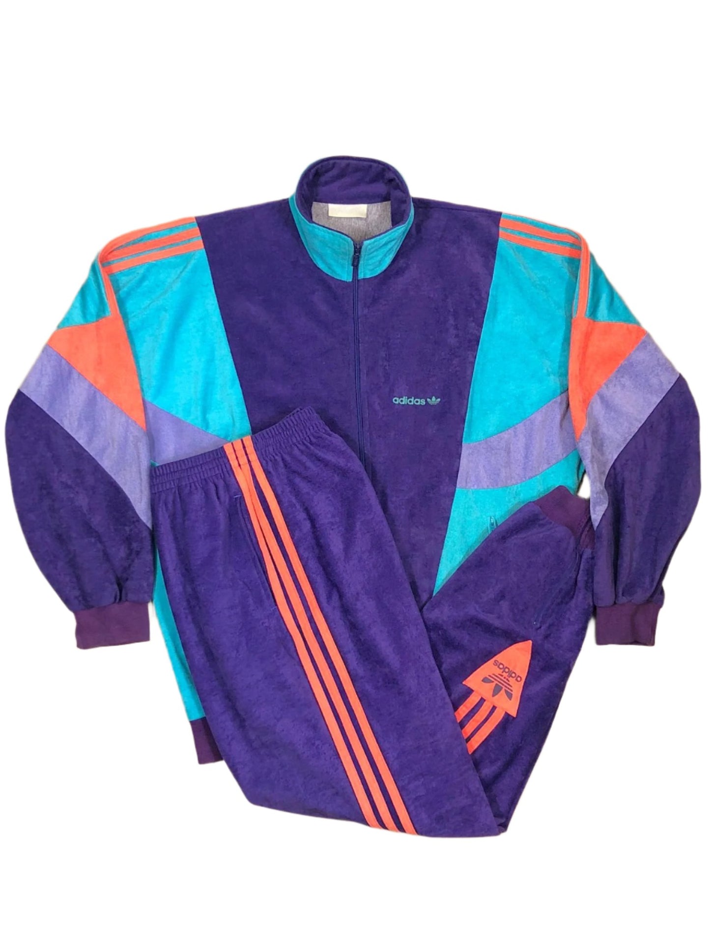 ADIDAS 80'S VINTAGE VELOUR FULL TRACKSUIT D4 MEDIUM