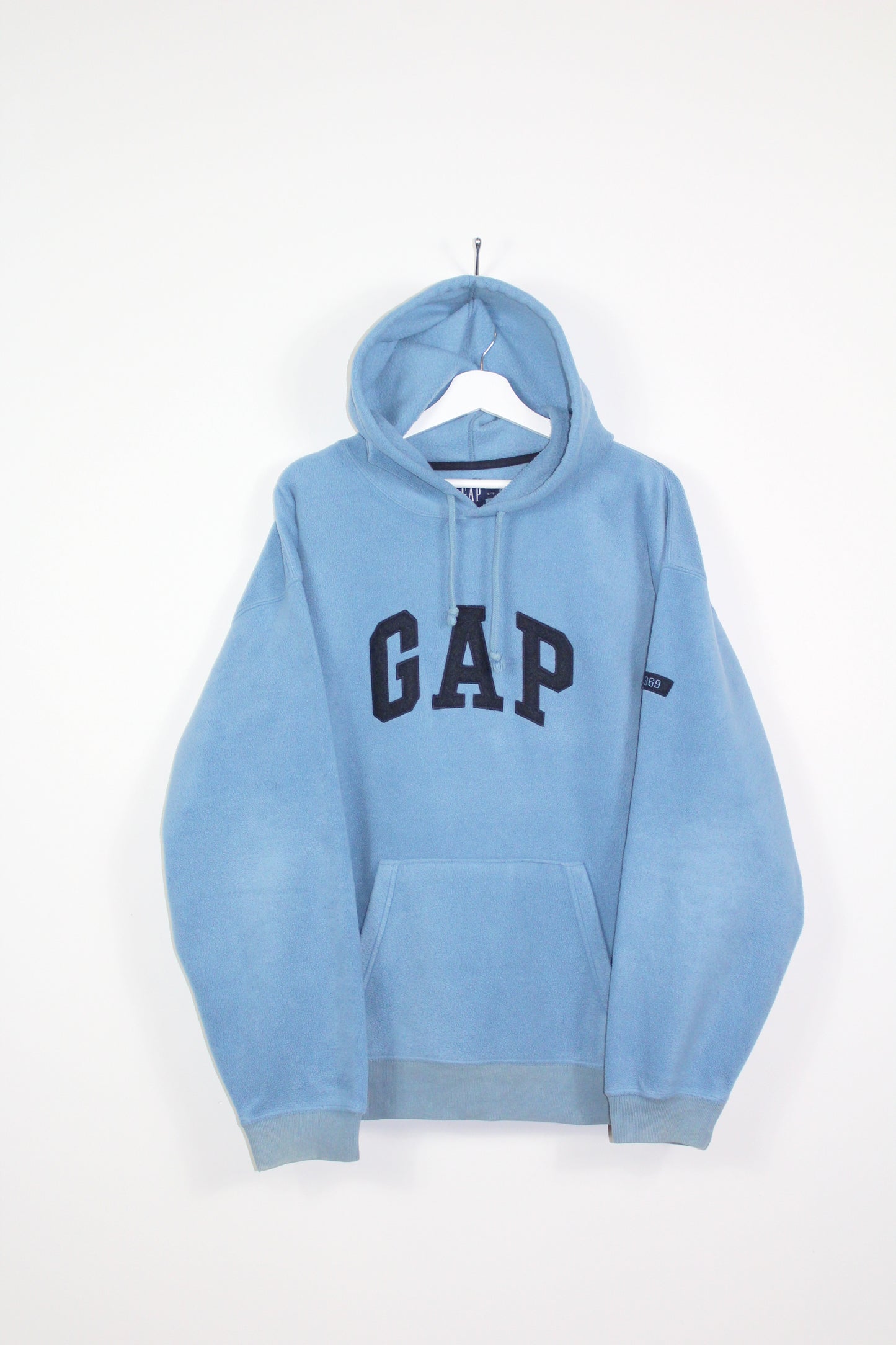 GAP VINTAGE EMBROIDERED SPELL OUT HOODED FLEECE SWEATSHIRT XL