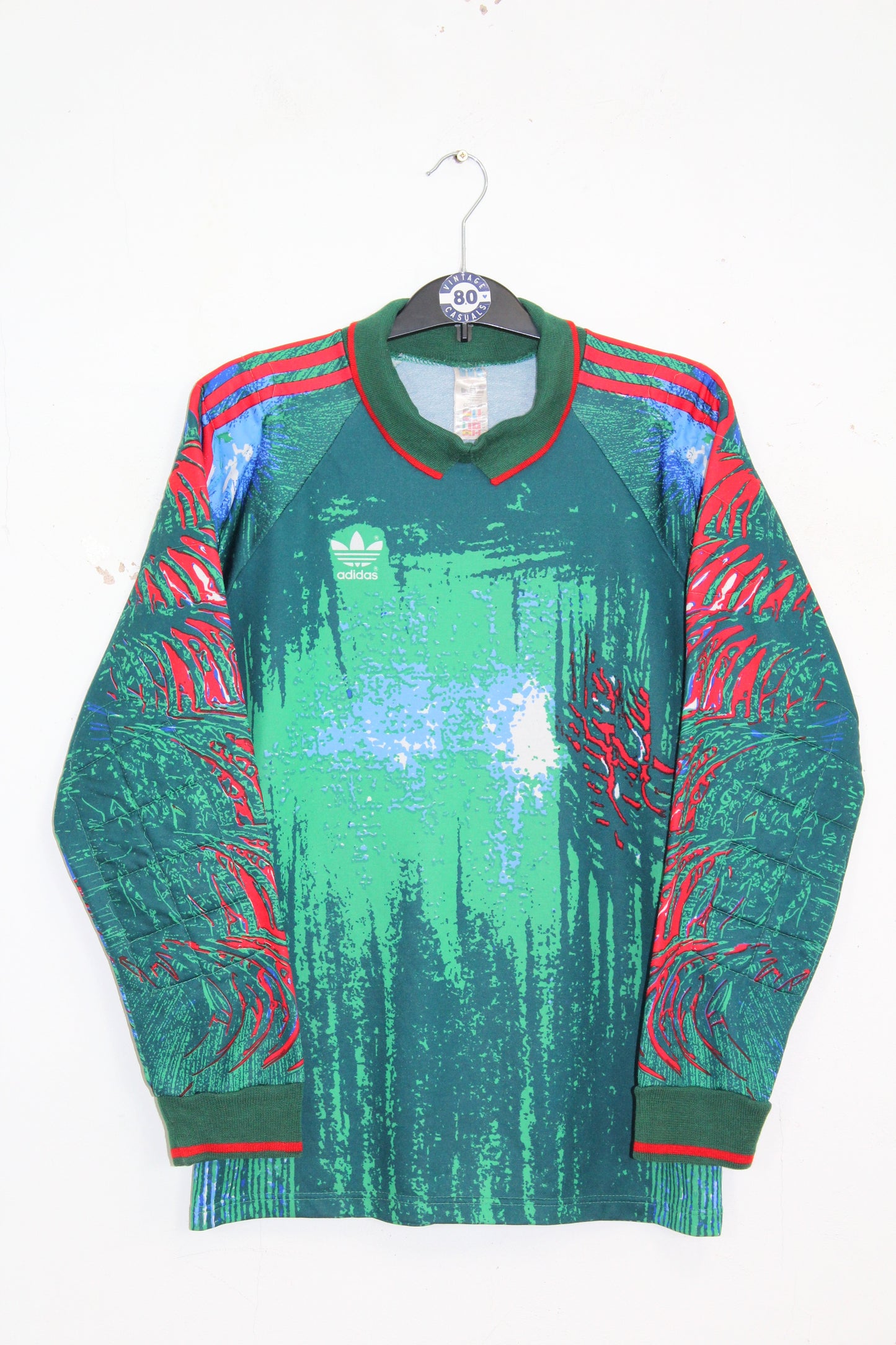 ADIDAS 80'S VINTAGE TEMPLATE GOALKEEPER LONG SLEEVE FOOTBALL SHIRT LARGE