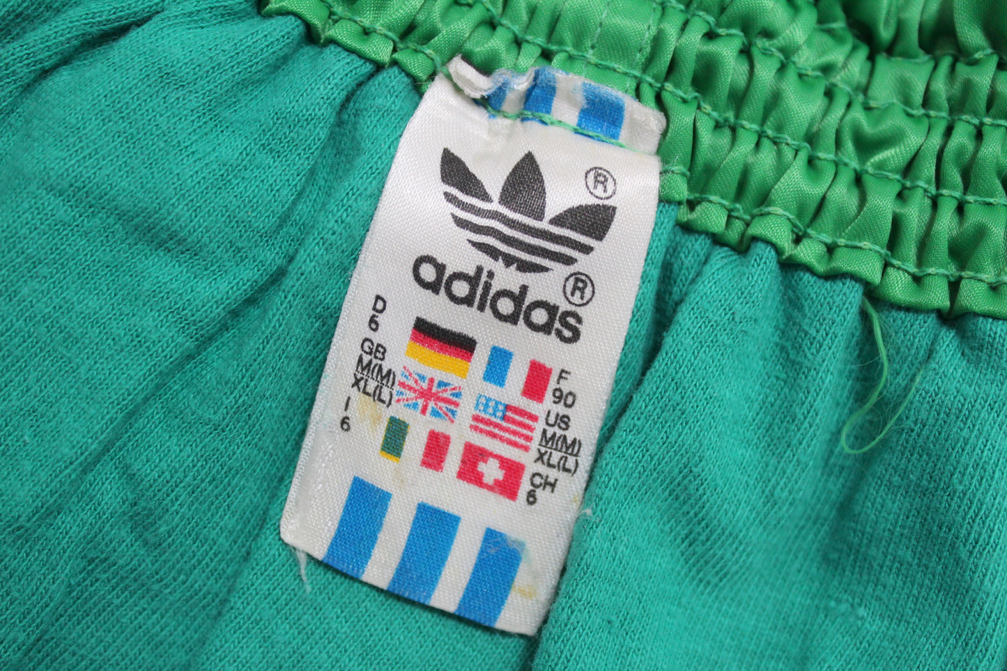 ADIDAS 80'S VINTAGE SHINY RUNNING SPRINTER COTTON SHORTS D6 LARGE