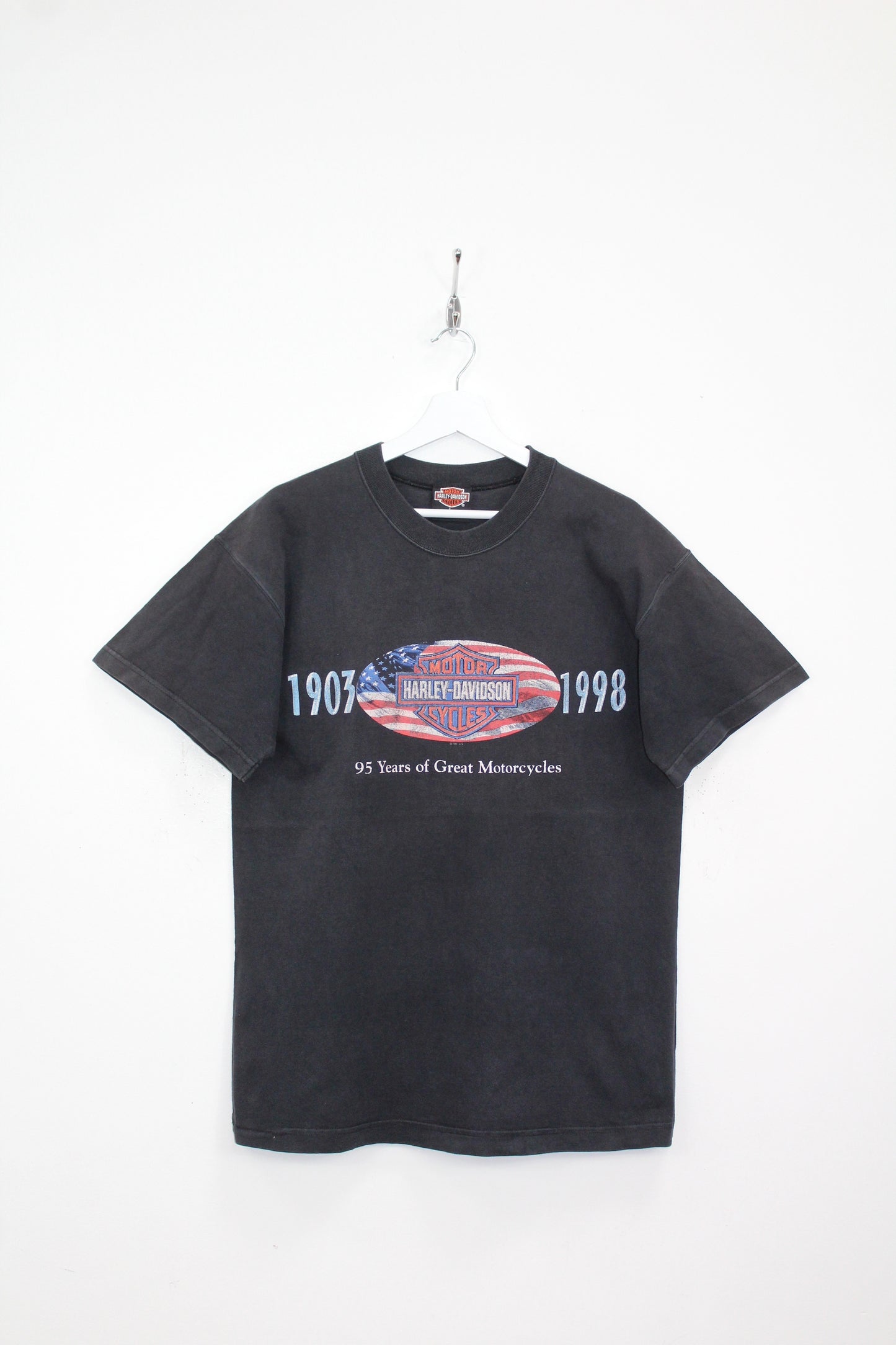HARLEY DAVIDSON 90'S VINTAGE 95 YEARS OF GREAT MOTORCYCLES 1998 T-SHIRT LARGE