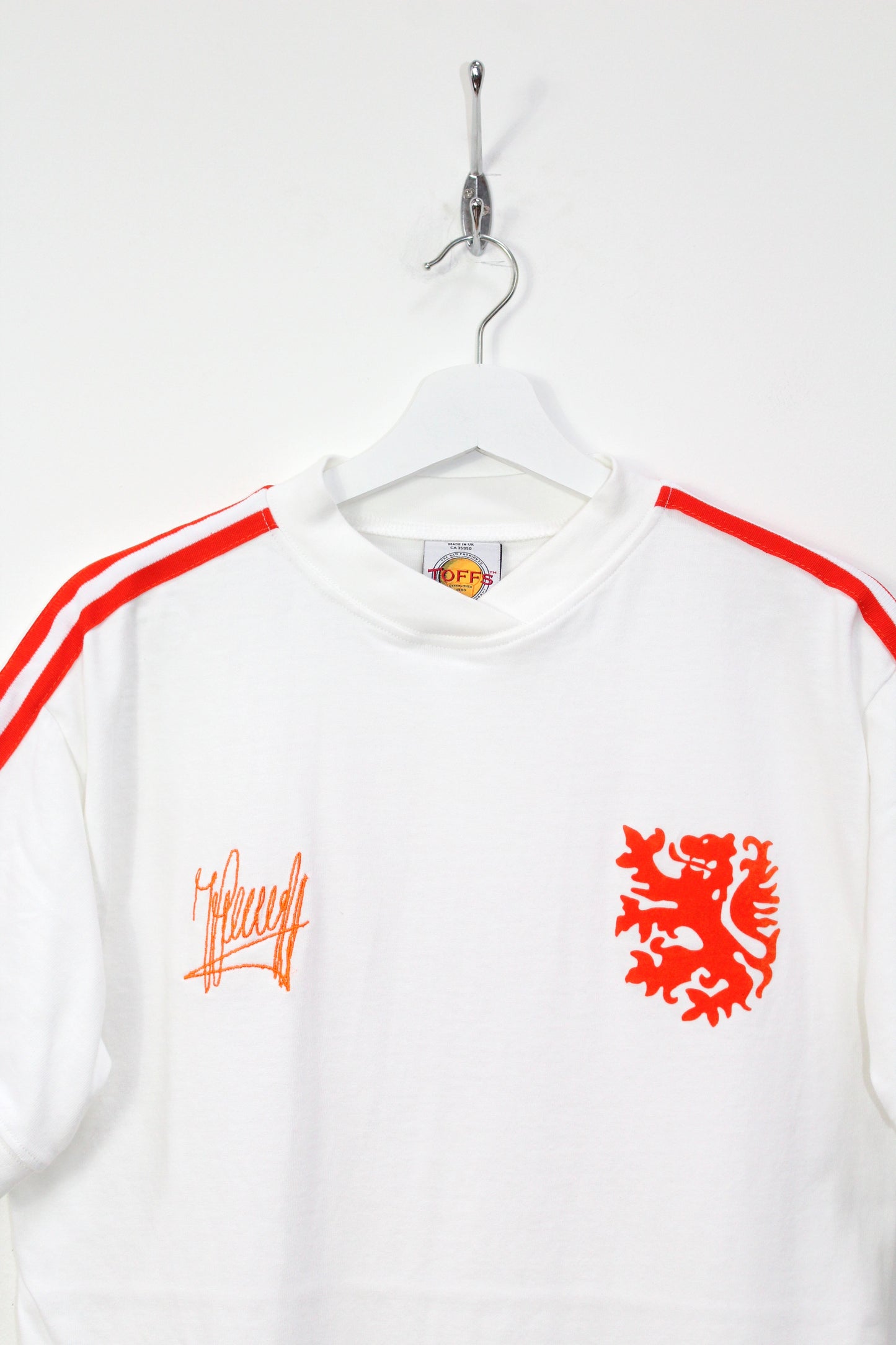 HOLLAND WORLD CUP 1974 CRUYFF #14 TOFFS RETRO AWAY FOOTBALL SHIRT SMALL