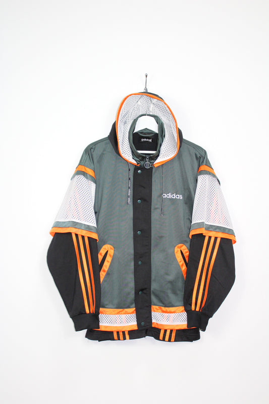 ADIDAS 90'S VINTAGE HOODIE TRACKSUIT TOP JACKET D4 MEDIUM