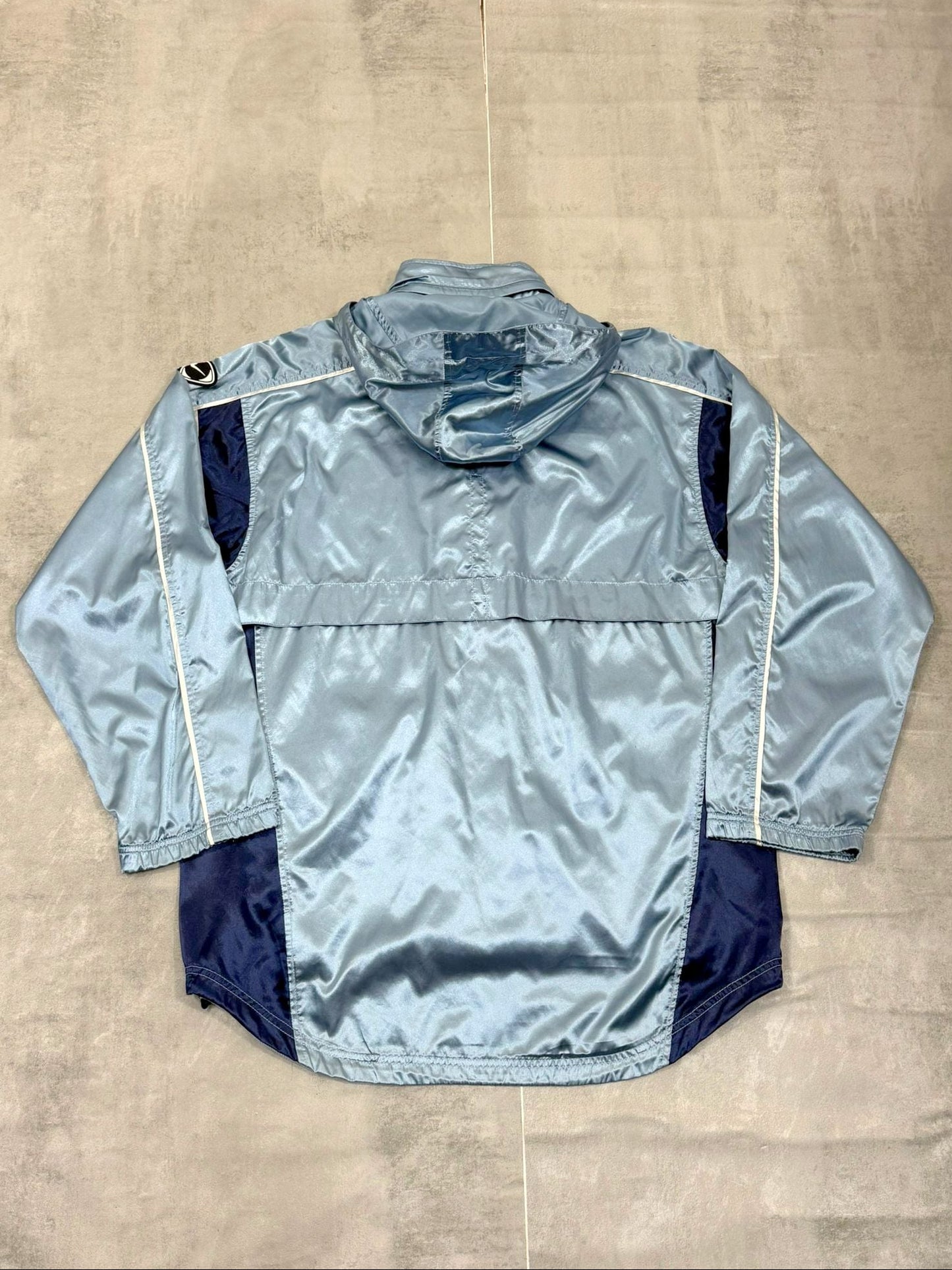 VINTAGE NIKE HERTHA BERLIN 2000-01 SATIN HOODIE WINDBREAKER JACKET LARGE