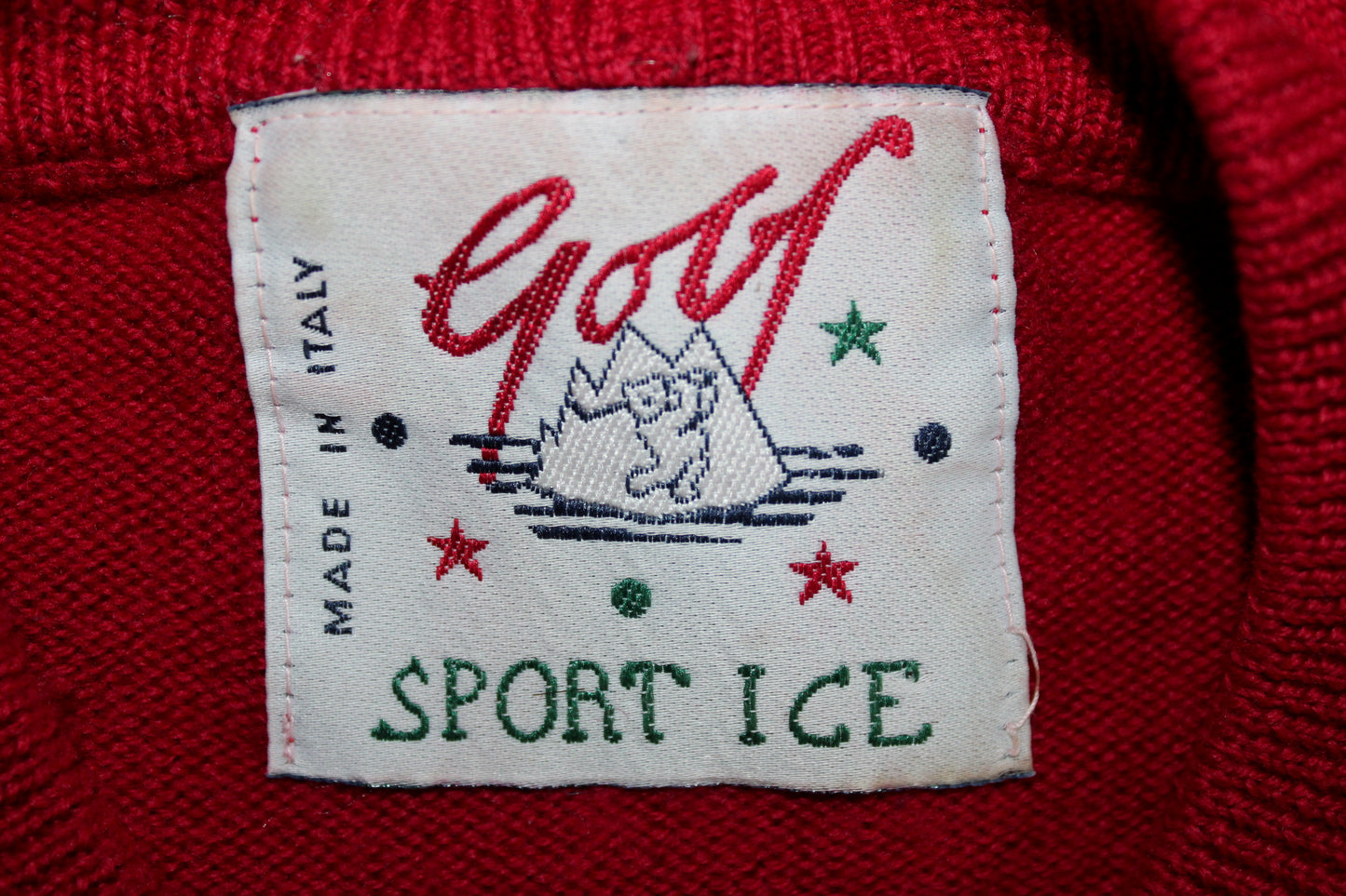 ICEBERG SPORT ICE 90'S VINTAGE EMBROIDERED GOLF SCENE WOOL SWEATSHIRT MEDIUM
