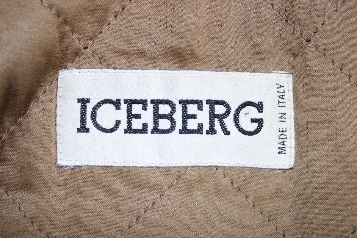ICEBERG 90'S VINTAGE MONTGOMERY WOOL CASHMERE & LEATHER DUFFEL COAT JACKET LARGE