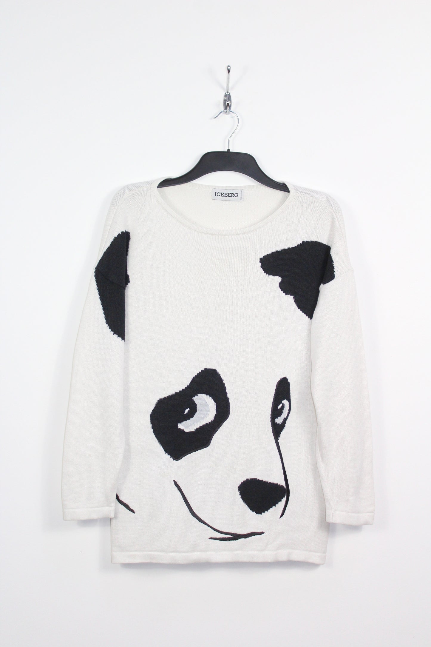 ICEBERG 90'S VINTAGE EMBROIDERED PANDA BEAR FACE SWEATSHIRT LARGE