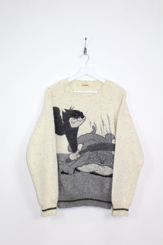 ICEBERG 90'S VINTAGE "TOM & JERRY" WOOL KNIT SWEATSHIRT LARGE