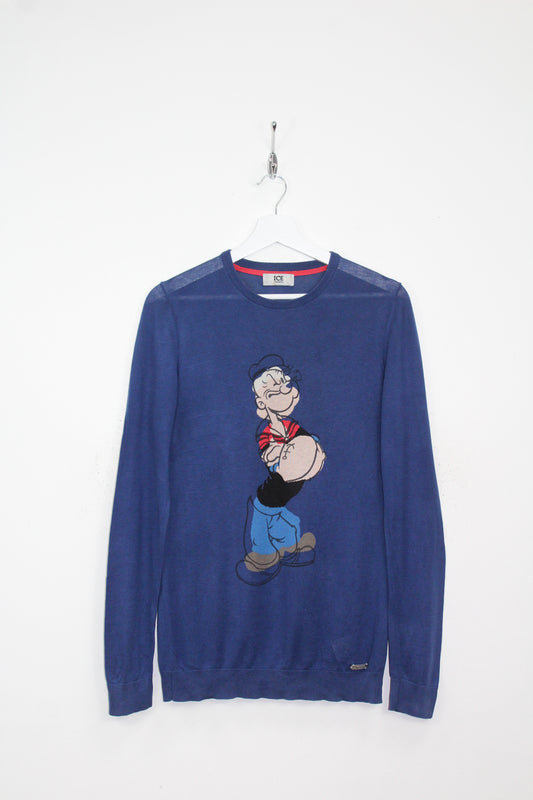 VINTAGE ICEBERG ICE POPEYE SILK & COTTON KNIT SWEATSHIRT
