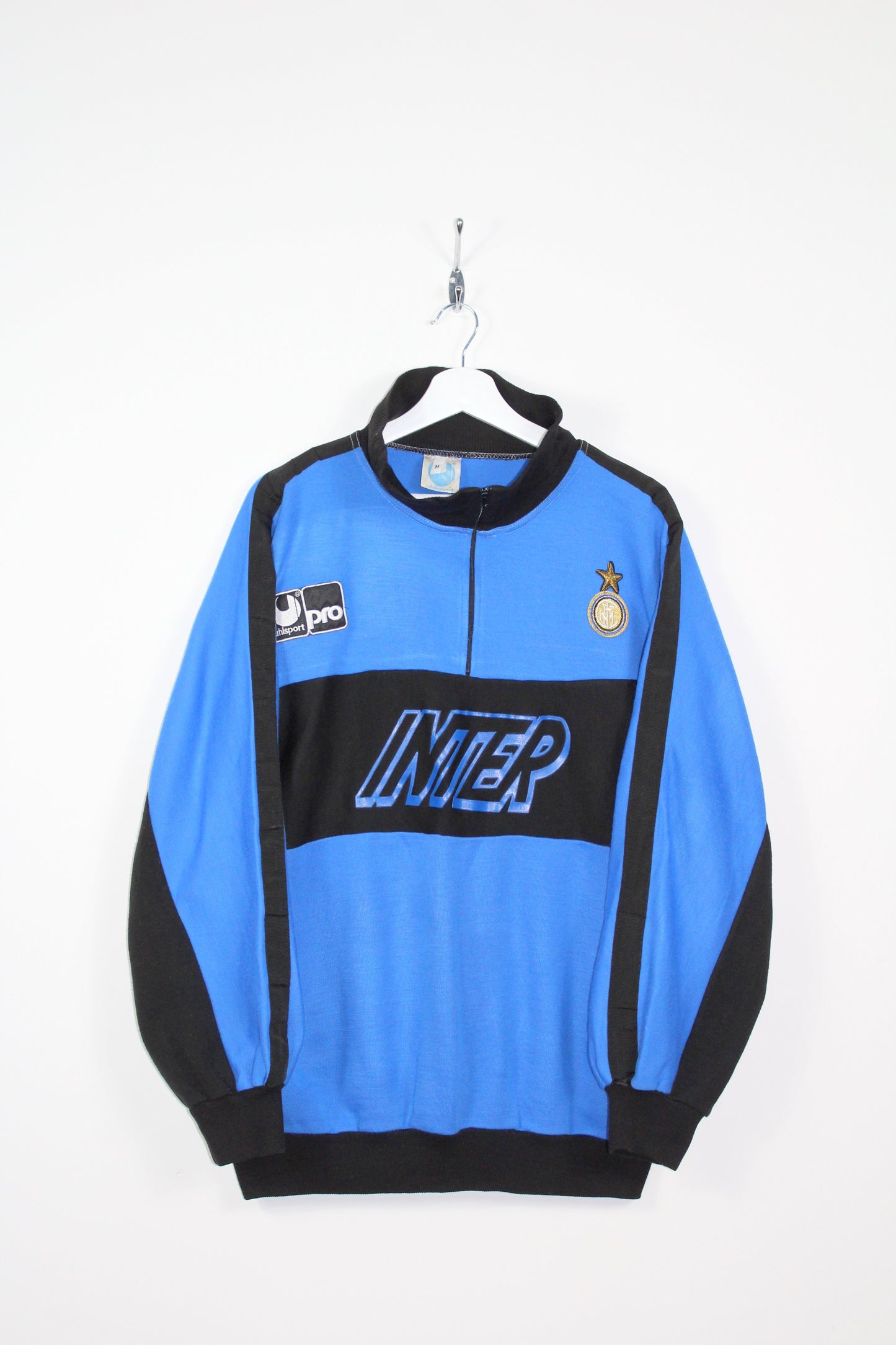 INTER MILAN 1990-91 UHLSPORT VINTAGE 1/4 ZIP SWEATSHIRT MEDIUM