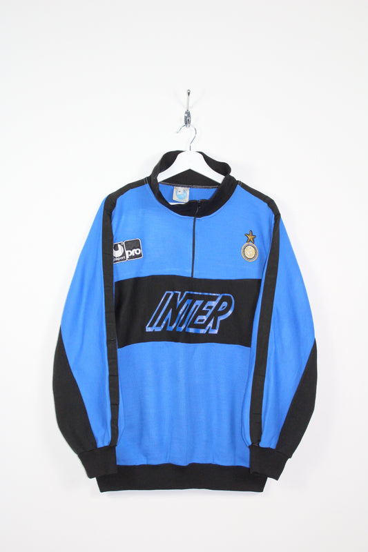 INTER MILAN 1990-91 UHLSPORT VINTAGE 1/4 ZIP SWEATSHIRT MEDIUM