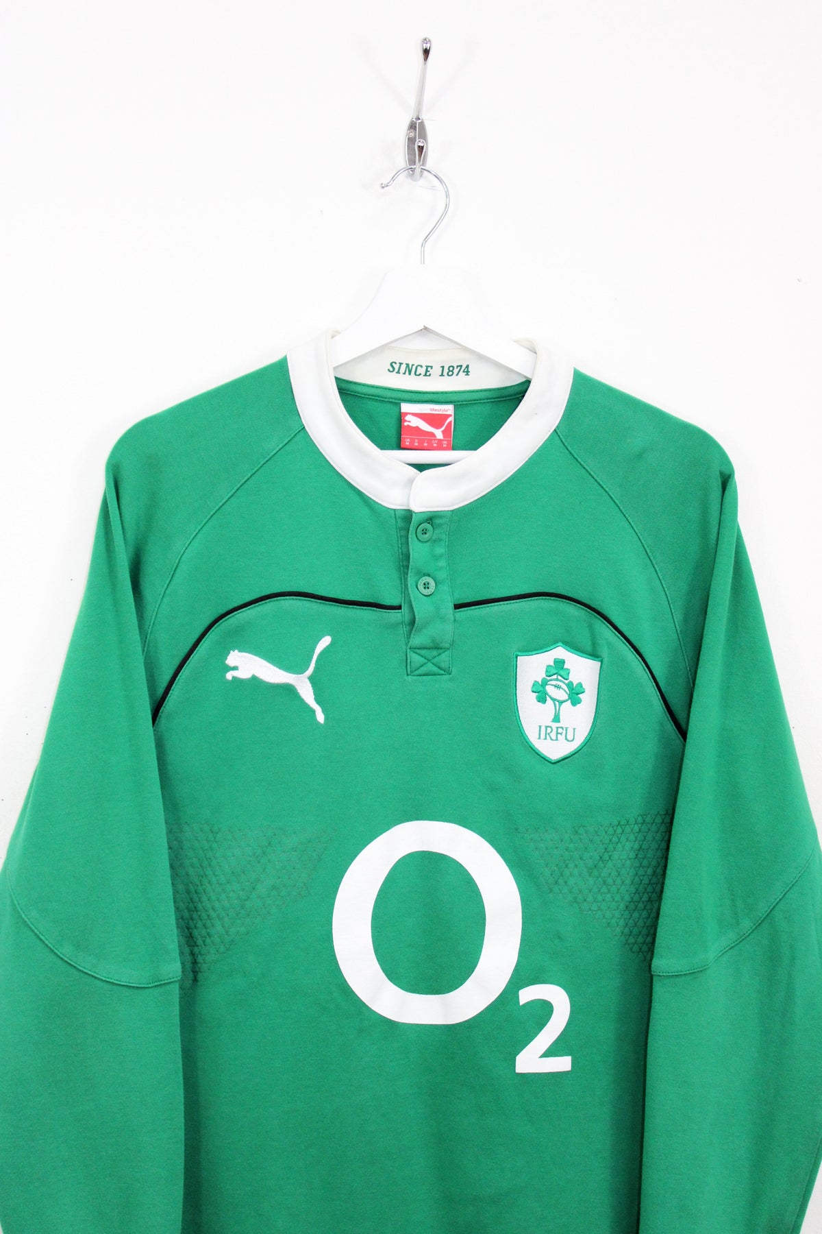 IRELAND 2009 RUGBY UNION LONG SLEEVE HOME SHIRT MEDIUM