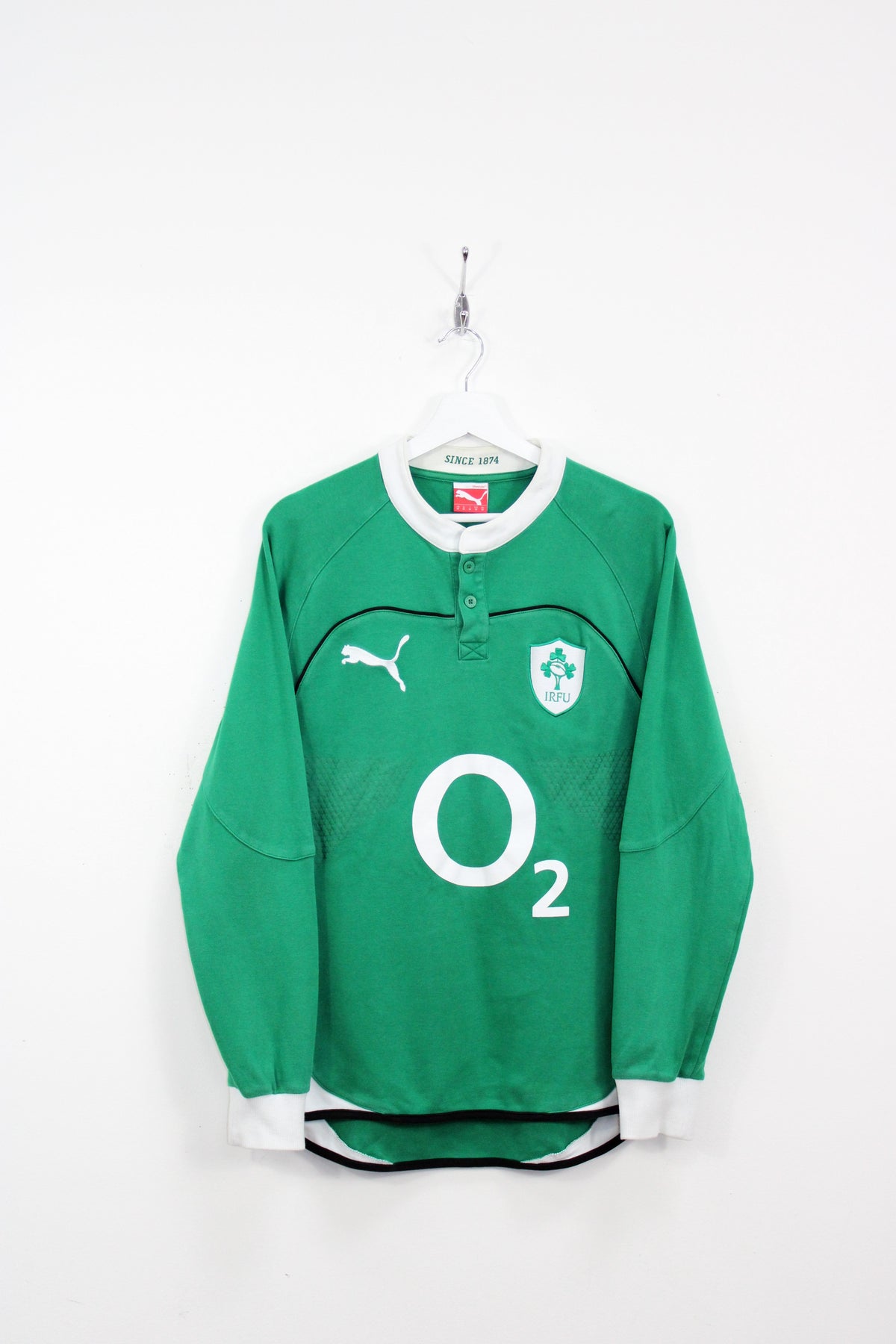 IRELAND 2009 RUGBY UNION LONG SLEEVE HOME SHIRT MEDIUM