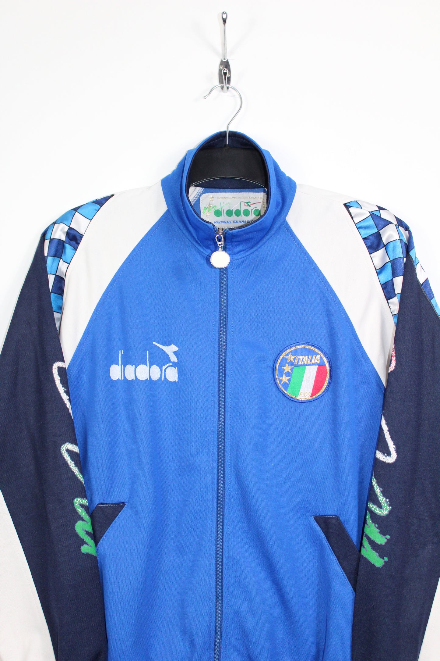 ITALY WORLD CUP 1990 VINTAGE DIADORA TRACKSUIT TOP JACKET MEDIUM