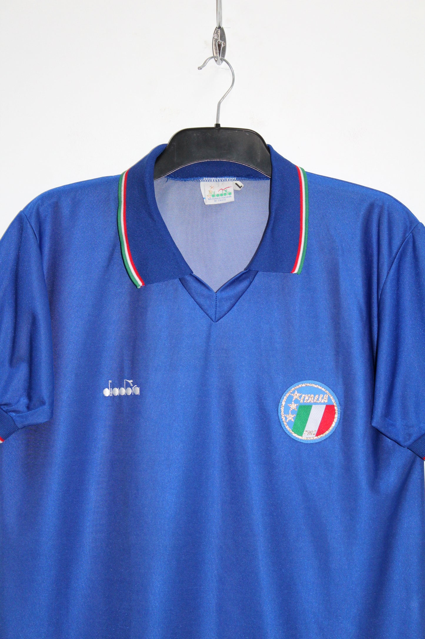 VINTAGE ITALY 1986-1990 DIADORA HOME FOOTBALL SHIRT LARGE