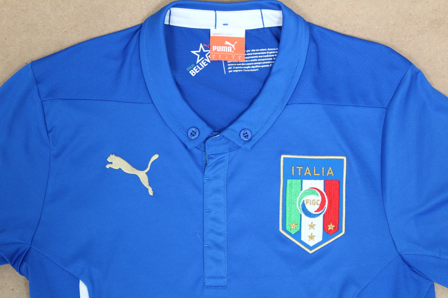 ITALY WORLD CUP 2014 PUMA HOME FOOTBALL SHIRT SMALL