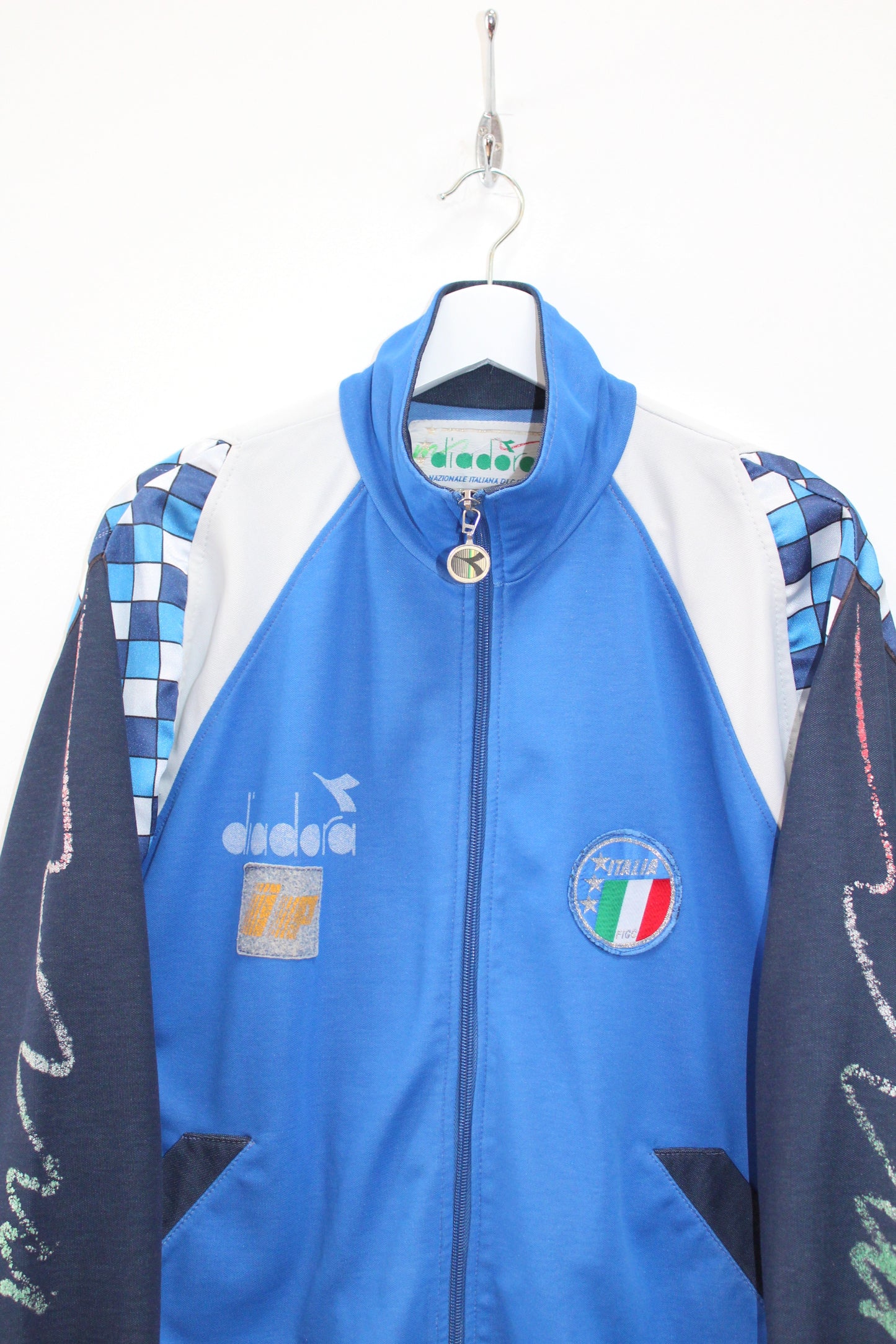 ITALY WORLD CUP 1990 VINTAGE DIADORA PLAYER ISSUE TRACKSUIT TOP JACKET LARGE