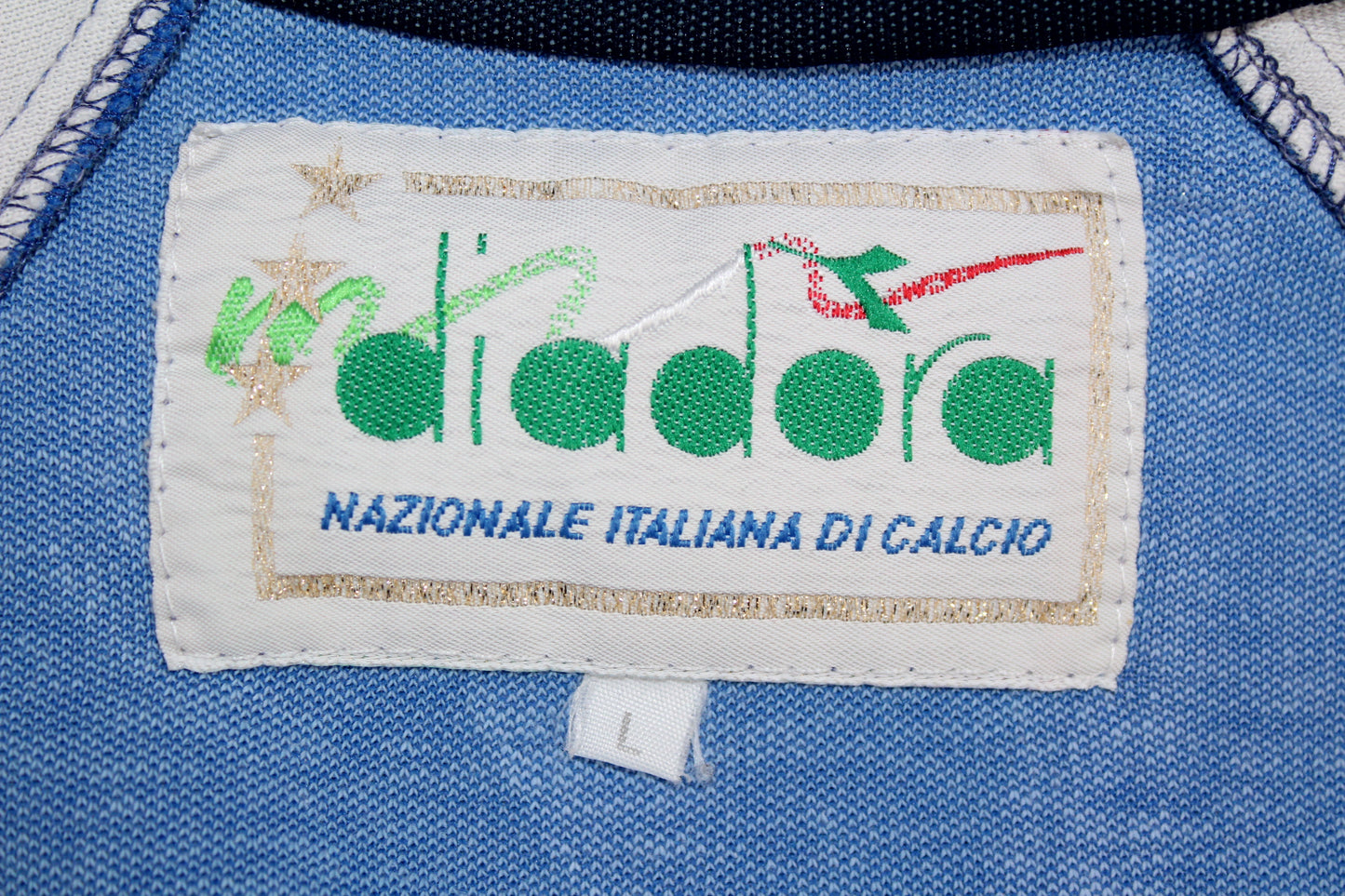 ITALY WORLD CUP 1990 VINTAGE DIADORA PLAYER ISSUE TRACKSUIT TOP JACKET LARGE