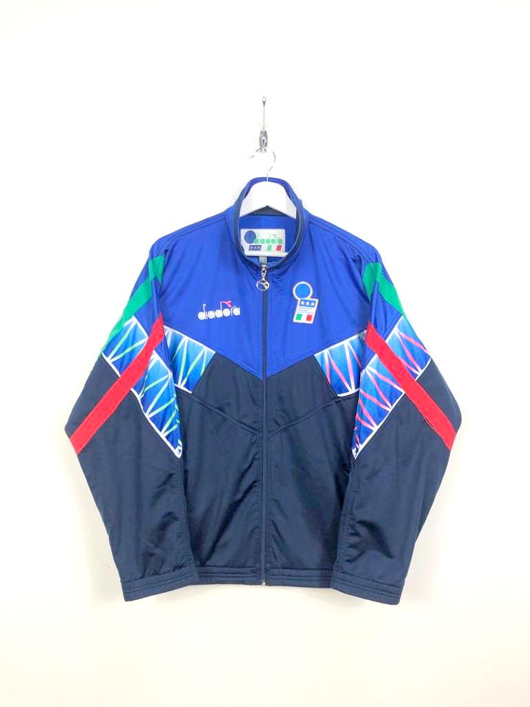 ITALY 1992-94 DIADORA VINTAGE TRAINING TRACKSUIT TOP JACKET LARGE