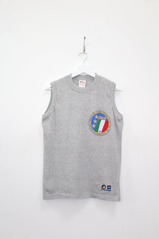 VINTAGE ITALY WORLD CUP 1990 FOOTBALL SLEEVELESS T-SHIRT MEDIUM