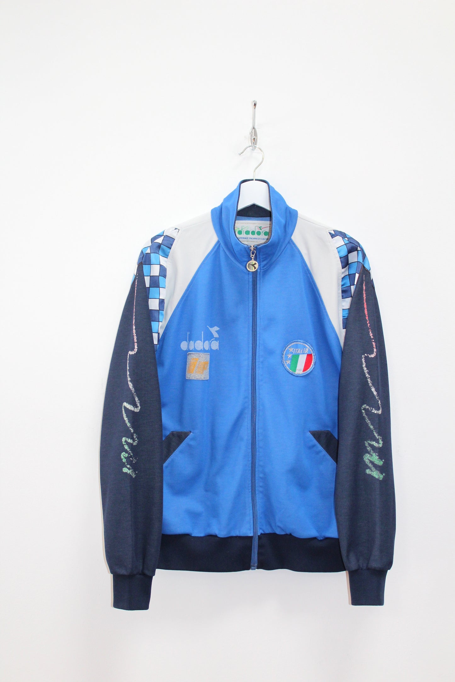 ITALY WORLD CUP 1990 VINTAGE DIADORA PLAYER ISSUE TRACKSUIT TOP JACKET LARGE