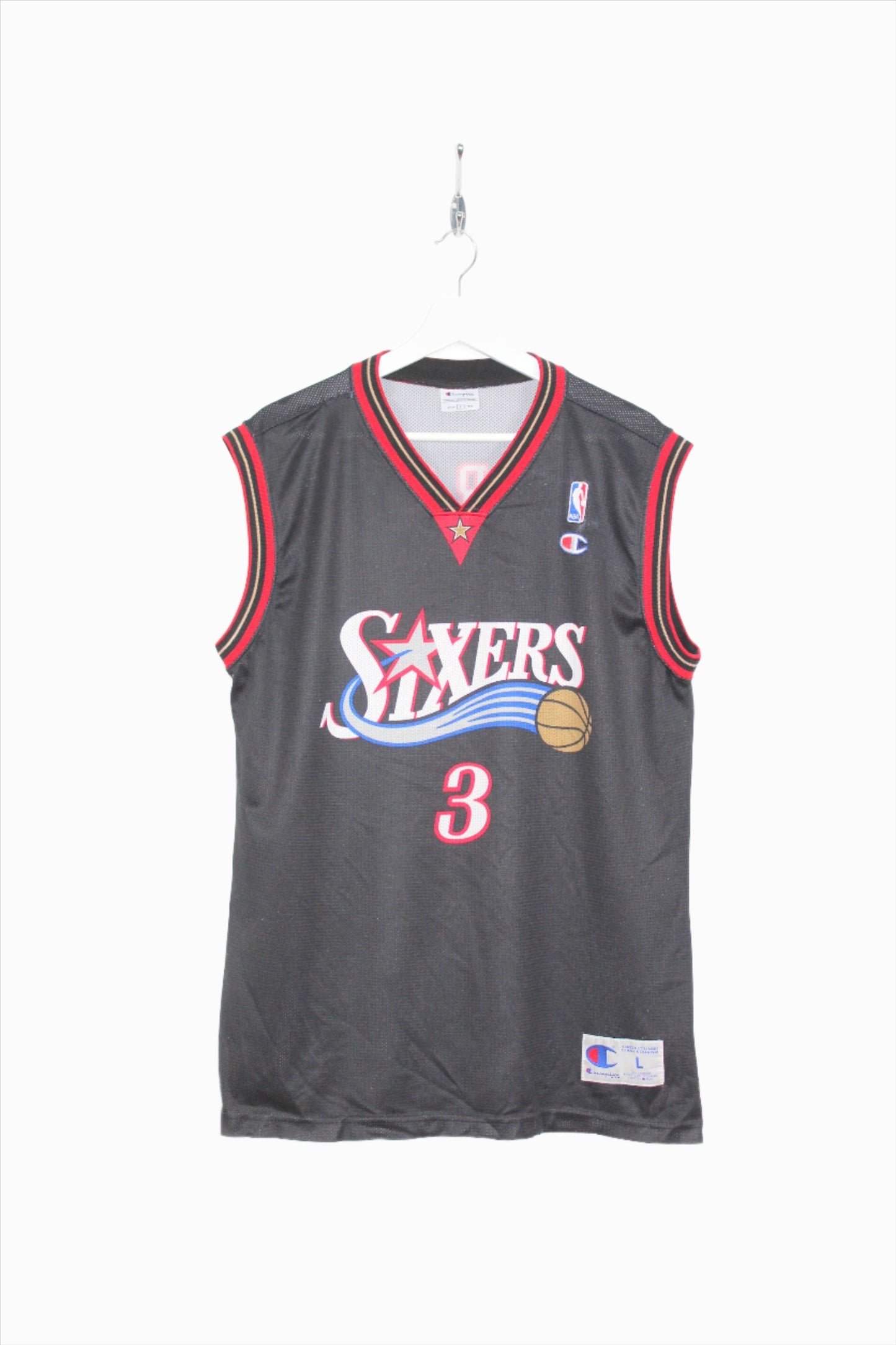 CHAMPION VINTAGE PHILADELPHIA 76ERS 2000-02 #3 IVERSON AWAY JERSEY LARGE